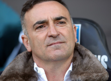 Swansea City manager Carlos Carvalhal (file pic).