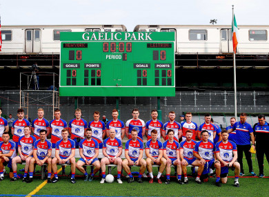 The New York players before Sunday's game with Leitrim.