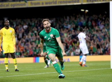 Alan Judge celebrates scoring the winner.