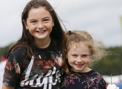 Ciara Blanch Dunne (9) and Aoibhe Blanch (7) at Electric Picnic 2017.