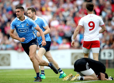 James McCarthy celebrates bagging the only goal of the game for Dublin.