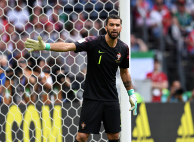 Rui Patricio in action during the World Cup for Portugal.