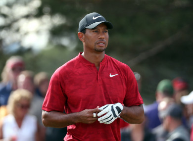 USA's Tiger Woods on the 14th during day four of The Open Championship 2018 at Carnoustie Golf Links, Angus.