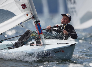 Liam Glynn in action in the Baltic Sea on Sunday.