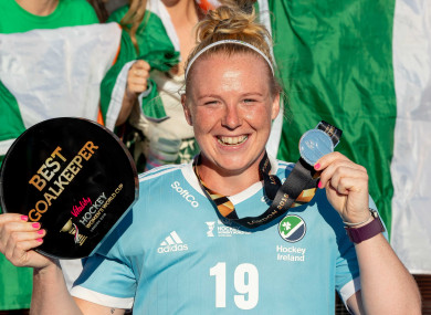 McFerran with her award after today's World Cup final.
