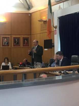 Gavin Duffy addressing Carlow County Council today.