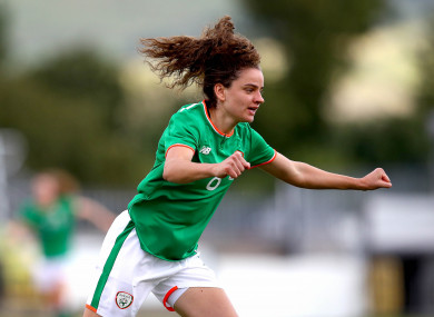 Leanne Kiernan celebrates scoring.