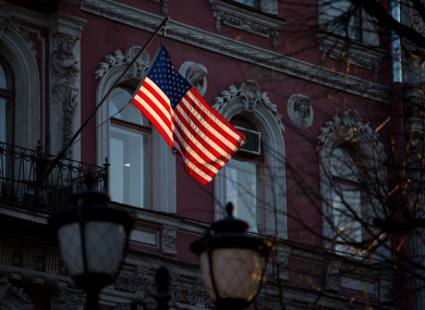 A US flag flies over the US Consulate General in St Petersburg.