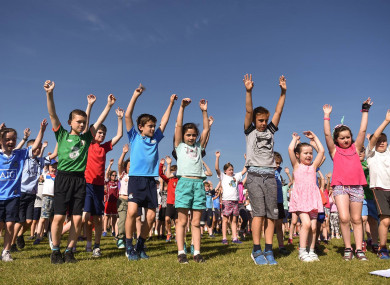 Warming up for a Junior Parkrun.