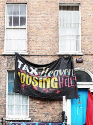 The occupied house on Belvedere Place, Dublin