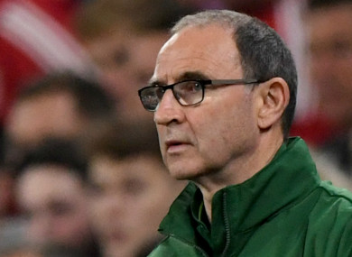 Martin O'Neill pictured during tonight's game.