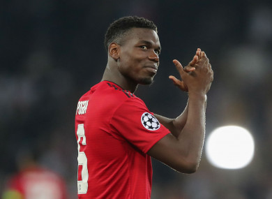 Manchester United midfielder Paul Pogba