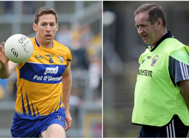 Clare footballer Gary Brennan and manager Colm Collins.