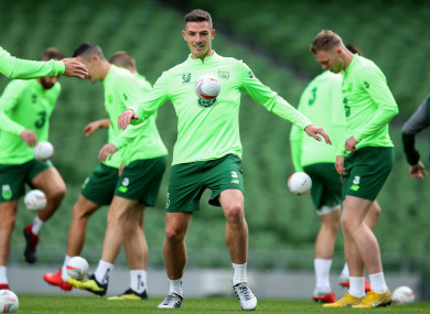 Clark training at the Aviva Stadium.