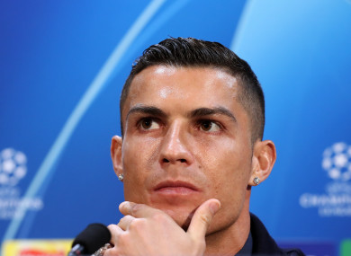 Ronaldo speaking at Old Trafford on Monday evening.