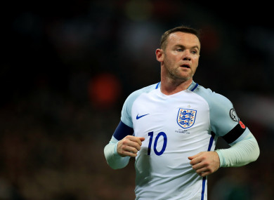 Wayne Rooney in action for England in 2016.