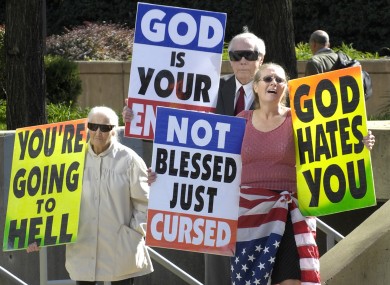 The Phelps family regularly protests at military funerals, claiming soldiers die because America tolerates homosexuality.