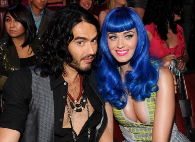 The happy couple: Brand and Perry appearing at the MTV Awards in June.