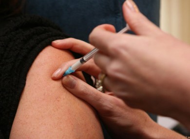 File photo from 2009 of a doctor administering the H1N1 swine flu vaccine to a patient in Bray, Co Wicklow.