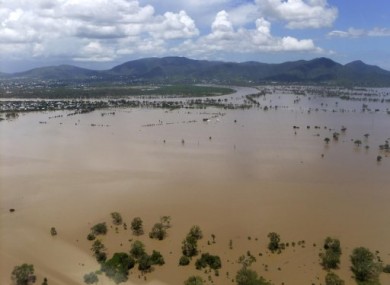 In this image provided by the Rockhampton Regional Council, water inundates the outskirts of Rockhampton, Australia, 4 January, 2011.