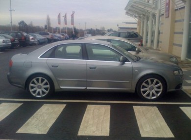 Warren's car, a Dolphin grey Audi A4.