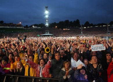 The crowd at Slane Castle in 2007