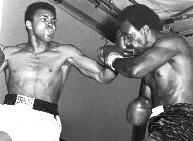 Muhammad Ali takes out his accommodation frustration on Al 'Blue' Lewis in Croke Park, 1972.
