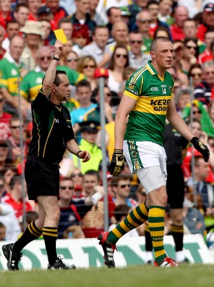 David Coldrick shows Donaghy yellow - but should the Kingdom star have walked?