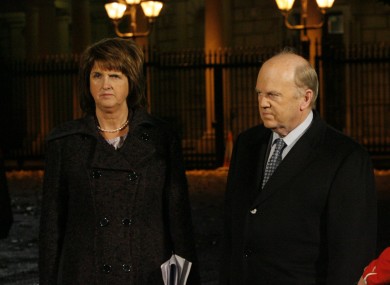 Joan Burton and Michael Noonan appeared to be at odds over the introduction of the private sector pensions levy, according to documents obtained by Fianna Fáil.
