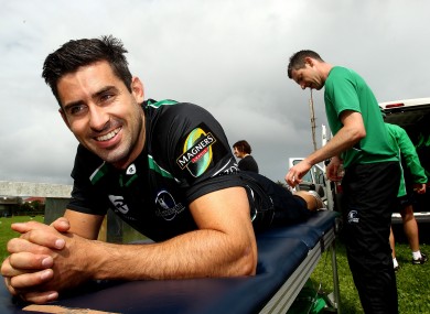 Frank Murphy gets some treatment before Connacht training at Sligo RFC yesterday.
