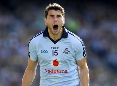 Dublin's Bernard Brogan screams in celebration in the direction of Hill 16 as Dublin beat Donegal to advance to the All-Ireland final next month.