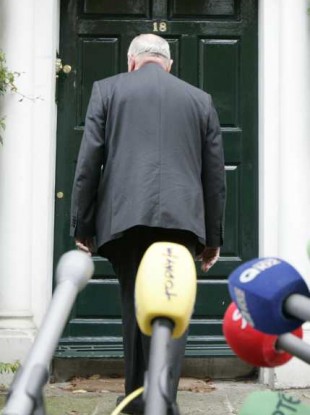 David Norris returns to his home after this afternoon's statement.