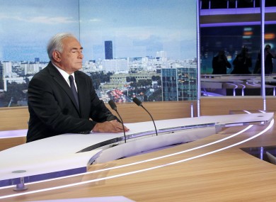 Strauss-Kahn during yesterday's interview on French TV