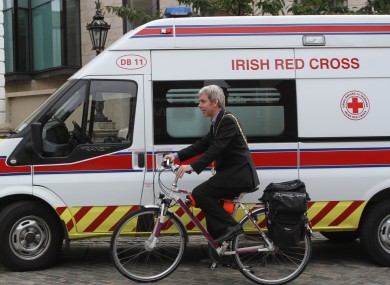 Dublin Lord Mayor Andrew Montague tries out the new slimline 'ambulance'...