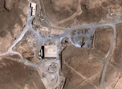 An aerial image taken in 2007 of a suspected Syrian nuclear reactor site.