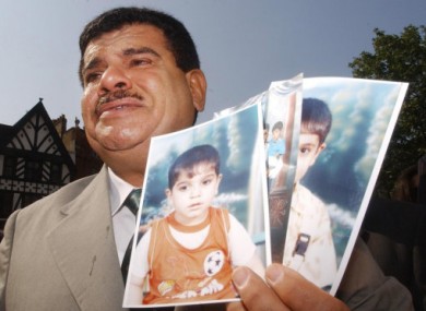 File photo from 2004 of Daoud Mousa, the father of Baha Mousa who was killed while in the custody of British soldiers.