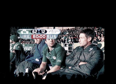 The Irish bench is shown in the big screen.