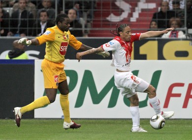 Juan Pablo Pino (and Jesus tattoo) in action last year for AS Monaco.