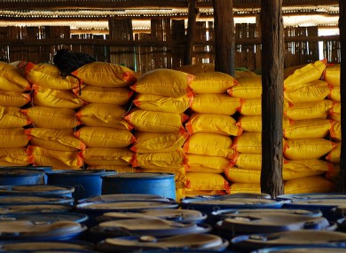 Food stores at a refugee camp in Thailand