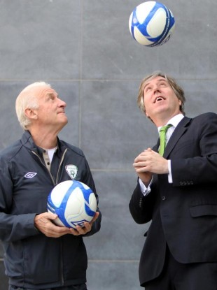 Manager Giovanni Trapattoni and association chief John Delaney.
