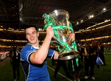 Sexton lifts the Heineken Cup.