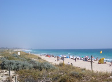 Scarborough Beach in Perth, where a 28-year-old Irishman drowned today.