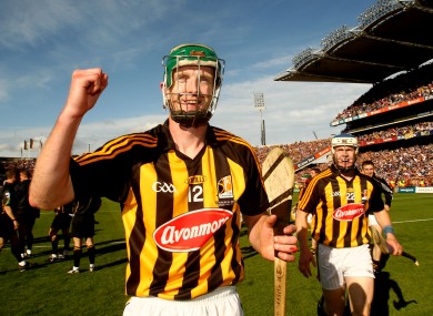 Shefflin at the final whistle of last year's All-Ireland final.