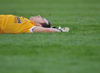 Flat out: Antrim's Brian Neeson during yesterday's McKenna Cup defeat against Tyrone.