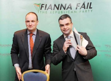 General Secretary of Fianna Fail, Sean Dorgan (left) and Honorary Secretary Dara Calleary