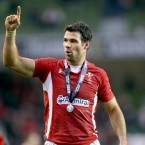 Pictured here with his man-of-the-match medal, Phillips sent a message to the young pretender Conor Murray. He had the benefit of a dominant pack and made it count.<span class=