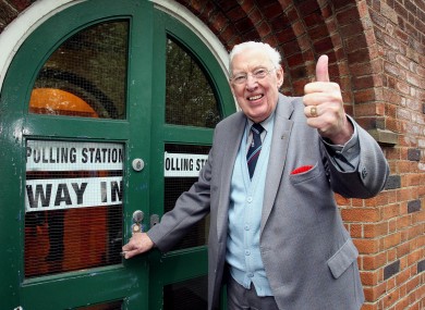 Ian Paisley, pictured voting in the UK's general election in May 2010.