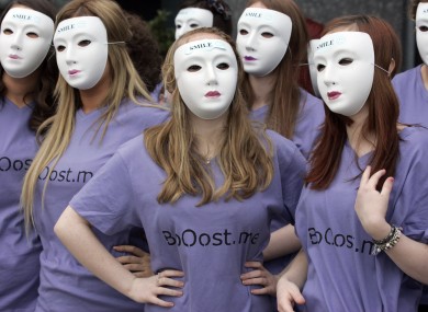 Students from Our Lady's of Mercy College in Beaumont launch their 'Boost.me' campaign today at the Helix in Dublin