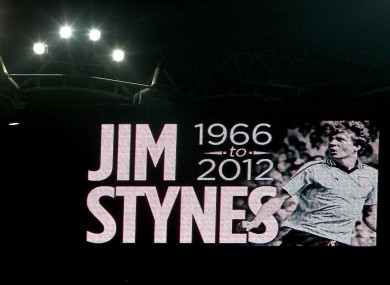 The Croke Park big screen depicts a young Stynes on Saturday.