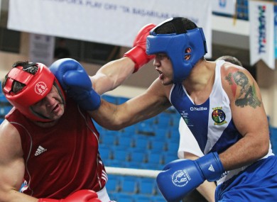 Tommy McCarthy lands a punch in his quarter-final win on Wednesday